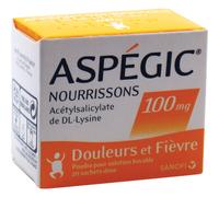 Aspegic Nourrissons 100mg Douleurs Et Fièvre Poudre Pour Solution Buvable 20 Sachets