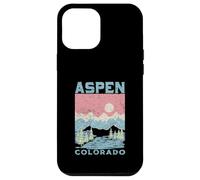 Aspen Colorado Rétro Montagne Coucher de Soleil Vintage Ski Voyage Coque pour iPhone 12 Pro Max