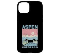 Aspen Colorado Rétro Montagne Coucher de Soleil Vintage Ski Voyage Coque pour iPhone 15 Plus
