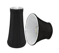 Aspen Creative 30244-2A Lot de 2 petits abat-jour à clipser pour lustre en forme de cloche, design transitionnel en noir, largeur inférieure de 10,2 cm (6,3 x 10,2 x 12,7 cm)