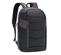ASPEN Sport Sac à Dos de Voyage pour Ordinateur Portable de 43,2 cm, imperméable, avec Port USB et Poche pour Batterie externe, pour Homme, Gris foncé/Rouge 15,6"