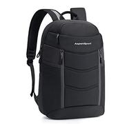 ASPEN Sport Sac à Dos de Voyage pour Ordinateur Portable de 43,2 cm, imperméable, avec Port USB et Poche pour Batterie externe, Sac à Dos d'affaires pour Homme, Noir 15,6 Pouces