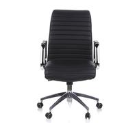 hjh OFFICE 600910 Fauteuil de Direction ASPERA 10 Cuir Noir/Chrome Fauteuil de Bureau Haut de Gamme, Dossier moyennement Haut