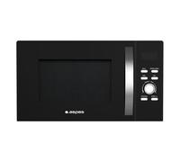Aspes Installation sans grill micro-ondes de 28 L, AMWAF28900GN en verre noir. 900W, 5 programmes, contrôle électronique, mode dégivrage, acier inoxydable, nettoyage facile, minuterie de 60 minutes