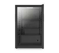 Aspes Réfrigérateur ARH855500EN noir, capacité de 121 L, 54 cm de largeur, 84 cm de haut, cyclique, niveau sonore de 39 dB, lumière LED, porte vitrée réversible, ouverture à tir de doigt