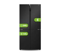 Aspes Réfrigérateur en acier inoxydable foncé, 4 portes. A418800ENFIDDX, capacité 436 litres, pas de givre, flux d’air multiple, 38 dB, porte à sens unique, ouverture à traction par doigt