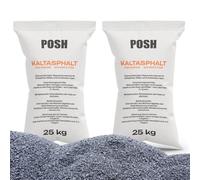 Asphalt à froid 2x 25kg - Réparation d’asphalte Bitumenmasse - Réparation d’asphalte en bitume - Asphalte - Produit à froid 0-8mm (50kg)