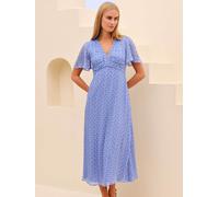 Aspiga Aspiga Blue Anais Crinkle Chiffon Dress Blue M (EU 40-42)