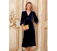 Aspiga Aspiga Blue Lorna Velvet Lace Dress Blue X-Small