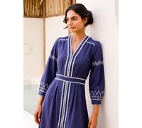 Aspiga Aspiga Robe brodée Jamila Bleu Medium (EU 40-42)