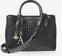 Aspinal of London Aspinal of London Black London Tote Midi Weave Leather Bag