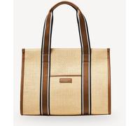 Aspinal of London Aspinal of London Brown Henley Raffia & Leather Tote Bag