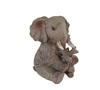 Aspinaworld Afrika Figurine d'éléphant assis avec bébé 10 cm Figurine animale Décoration de salon Afrique