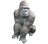 Aspinaworld Figurine de jardin Gorilla assis sur le torse 56 cm, figurine pour extérieur, décoration résistante aux intempéries