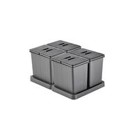 Aspira Poubelle modulaire pour tiroir, collecteur de déchets « Müllomatic MODUL 1 » | Récipient en plastique avec base montable | Volume : 1 x 16 l | Système de tri sélectif | Hauteur 295 mm (2 x