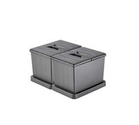 Aspira Poubelle modulaire pour tiroir, collecteur de déchets « Müllomatic MODUL 1 » | Récipient en plastique avec base montable | Volume : 1 x 16 l | Système de tri sélectif | Hauteur 295 mm (2 x