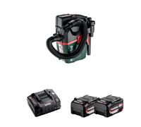 Aspirateur 18V AS 18 L PC Compact + 2 batteries 18V 5,2 Ah + Chargeur rapide ASC 145 METABO