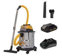 Aspirateur 20V Sans fil Eau et Poussières Cuve Inox 20L + Batterie lithium 2Ah VITO