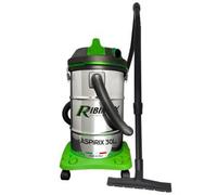 RIBIMEX Aspirateur 30 L by PRASP30IT, RIBIMEX-PRASP30IT-Bidon Solides et liquides 30 L-1200 W, Plastique et métal, Vert, Noir, Acier