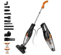 Aspirateur à barre filaire - 2-en-1 à main et nettoyage des sols avec filtre HEPA, noir/orange