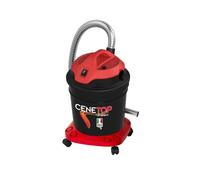Ribimex Aspirateur à cendres Cenetop 1200 W pro - nettoyage automatique du filtre - 18 L Rouge/Noir