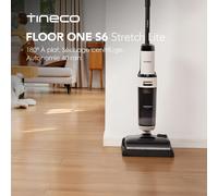 Aspirateur à eau et à sec Tineco Floor One S6 Stretch Lite, 180 ° Aspirateur à eau à plat, autonomie de 40 minutes, nettoyage des bords des deux côtés, pour atteindre les meubles bas et les poils