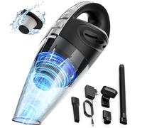 Aspirateur à Main, 120W Portable Mini Aspirateur Voiture sans Fil, Multifonctionnel Aspirateur Voiture Puissant avec Filtre Lavable HEPA pour Canapé Maison Voiture Bureau Table