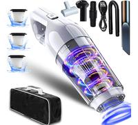 Aspirateur à Main,15000PA Aspirateur Voiture sans Fil Puissant Portable Mini 120W,Multifonctionnel avec 3 Filtres HEPA Aspirateur de Table Humide et Sec Rechargeable pour Maison Bureau Canapé
