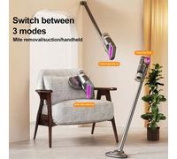 Aspirateur à main sans fil 3 en 1, anti-acariens, brosse pivotante multi-angles, puissante aspiration, chargement USB et six accessoires, appareil de nettoyage portable pour la maison, la voiture et l