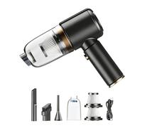 Aspirateur à Main sans Fil avec 4 Accessoires, Double Mode D'aspiration et Gonflage, ABS Léger pour Une Utilisation à La Maison et dans La Voiture, Portable, Rechargeable et Silencieux(Black)