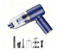 Aspirateur à Main sans Fil avec 4 Accessoires, Double Mode D'aspiration et Gonflage, ABS Léger pour Une Utilisation à La Maison et dans La Voiture, Portable, Rechargeable et Silencieux(Blue)