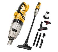 Aspirateur à main sans fil compatible avec les batteries DeWalt 18 V, puissance d'aspiration de 10 000 Pa, avec 4 embouts et un réservoir à poussière de 0,625 litre ; adapté aux sols durs, aux tapis,