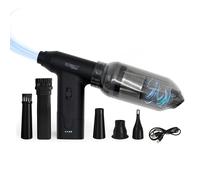 Aspirateur à main sans fil Technaxx avec dépoussiéreur à air, dépoussiéreur électrique rechargeable 160 W TX-293 - Contrôle de vitesse en continu, 5 buses polyvalents - Pour les voitures, les claviers