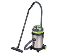 Aspirateur à sec avec filtre semi-automatique - poussières et solides - cuve en acier inoxydable 33 L - 1 moteur 1 kW 230 V Cleancraft DRYCAT 133 IRSC