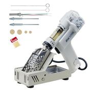Aspirateur à souder électrique, dispositif d'aspiration automatique d'étain 100W avec couvercle arrière transparent, double pompe à air,pistolet à dessouder avec température réglable de 380°C à 480°C