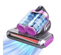 Aspirateur Anti Acariens,avec Puissance D'aspiration de 16 kPa, Lampe UV-C de 253,7 nm, Filtre HEPA et 520ml Double bac à Poussière de pour la Poussière de lit,de Canapé et Les Poils d'animaux