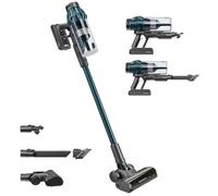 H.Koenig - Aspirateur 2 en 1 sans Fil UPX32, Autonome Jusqu’à 50 Min, 3 Vitesses d’Aspiration, 400W, Léger et Compact, 4 Accessoires Inclus, Brosse LED, Bleu