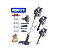 Aspirateur Balai 30000Pa , 50min d'Autonomie, 2 Vitesse Réglable, Lumière Led et Capacité de 1.3 L, Aspirateur BalaiSans Fil 6 en 1, Tapis