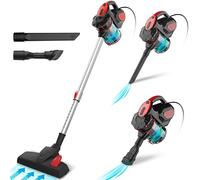 Aspirateur Balai Filaire, Aspirateur Balai avec Fil Puissant, 3 en 1 Aspirateur Vertical Filtre HEPA, 600W 18000Pa Aspirateur sans Sac avec 6m Long Câble, Léger Portable pour Maison Tapis Sol Dur