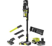 RYOBI Aspirateur Balai Brushless 18V One+™ Anti-emmêlement - Nettoyage Tapis et sols durs Haute Puissance - Kit avec Batterie 4,0 Ah et Chargeur - RASV18BL-1C40GL
