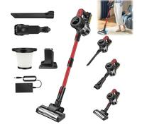 Aspirateur Balai sans Fil 3-en-1 Ultra Puissant - 65 Min Autonomie,15Kpa Aspiration,Brosse Motorisée Anti-Poils d'Animaux,Léger & Silencieux - Parfait pour Sols Durs,Tapis et Voiture (Filtre Lavable)