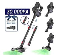 Aspirateur Balai Sans Fil, 30000PA/3*4400mAh/40min Fonctionnement, Filtration Efficace, LED Verte, Adapté au Nettoyage Domestique