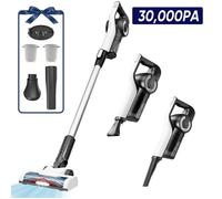Aspirateur Balai Sans Fil, 30000PA/5*2200mAh/40min Fonctionnement-Filtration Efficace-Balai Motorisé avec Phares LED-pour Tous Sols