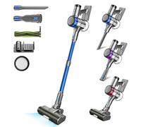Aspirateur Balai sans Fil, 400W 45KPa Aspirateur sans Fil Puissant, 55Min Autonomie, Brosse Anti-emmêlement, Batterie Amovible, Aspirateur sans Sac avec LED Écran pour Tapis Poils d'animaux Sol Dur