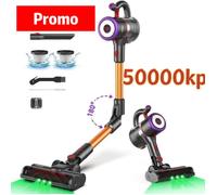 Aspirateur Balai sans fil 45Kpa/53min- Modèle Silencieux- Filtration cyclonique en 5 étapes pour Tous Sols vert ASPIRATEUR BALAI