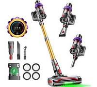 Aspirateur balai sans fil - 55000pa - 70min autonomie -3 vitesses-ecran tactile - conception autonome - 1,8L - écran tactile-poils d'animaux-aspirateur balai-violet