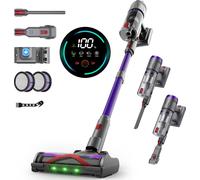 Aspirateur balai sans fil 58KPa/80min - 1,6L écran tactile - Accessoires multiples - Pour sols/tapis/animaux