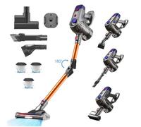 Aspirateur Balai sans Fil - 8 en 1/45KPa/550W - Batterie Amovible 50 Min Autonomie - pour Sols Durs/Les Poils d'animaux/Tapis