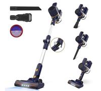 Aspirateur Balai sans Fil, aspirateur sans Fil Puissant, Aspirateur Pliable, 40Min Autonomie, Brosse Anti-emmêlement, 6 en 1 Aspirateur sans Sac Léger Silencieux pour Sol Dur Tapis Poils d'animaux
