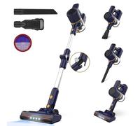 Aspirateur Balai sans Fil, Aspirateur sans Fil Puissant, Aspirateur Pliable, 40Min Autonomie, Brosse Anti-emmêlement, 6 en 1 Aspirateur sans Sac Léger Silencieux pour Sol Dur Tapis Poils d'animaux
